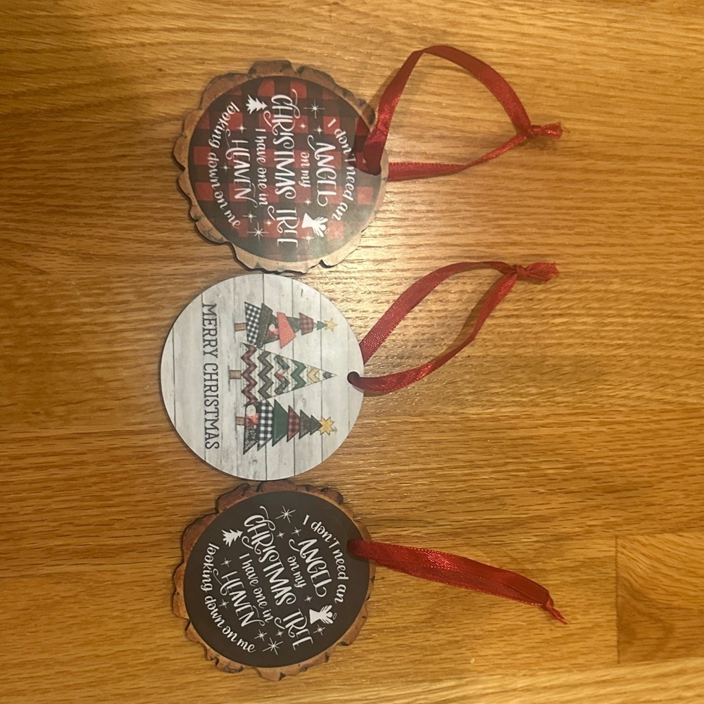 Festive Christmas Tree Ornaments - Red and White